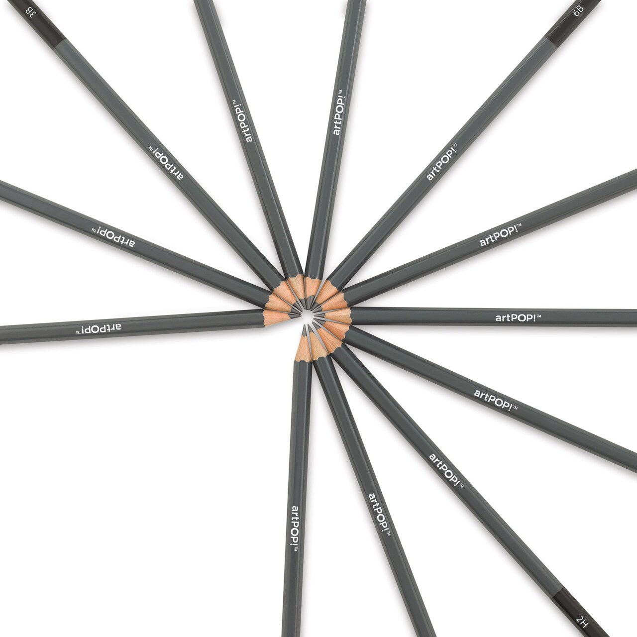 artPOP! Professional Drawing Pencil Set of 12, 6B – 4H Graphite Art Pencils with Hexagonal Grip, Ideal for Sketching, Art Drawings, and Shading, Includes Metal Tin